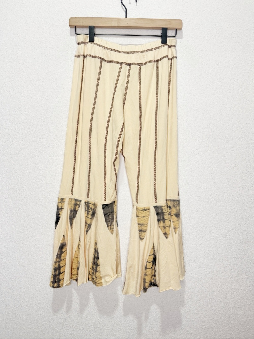 Vintage 90s Avatar Striped Bell Bottoms Cropped Pants Tie-dye Small Boho